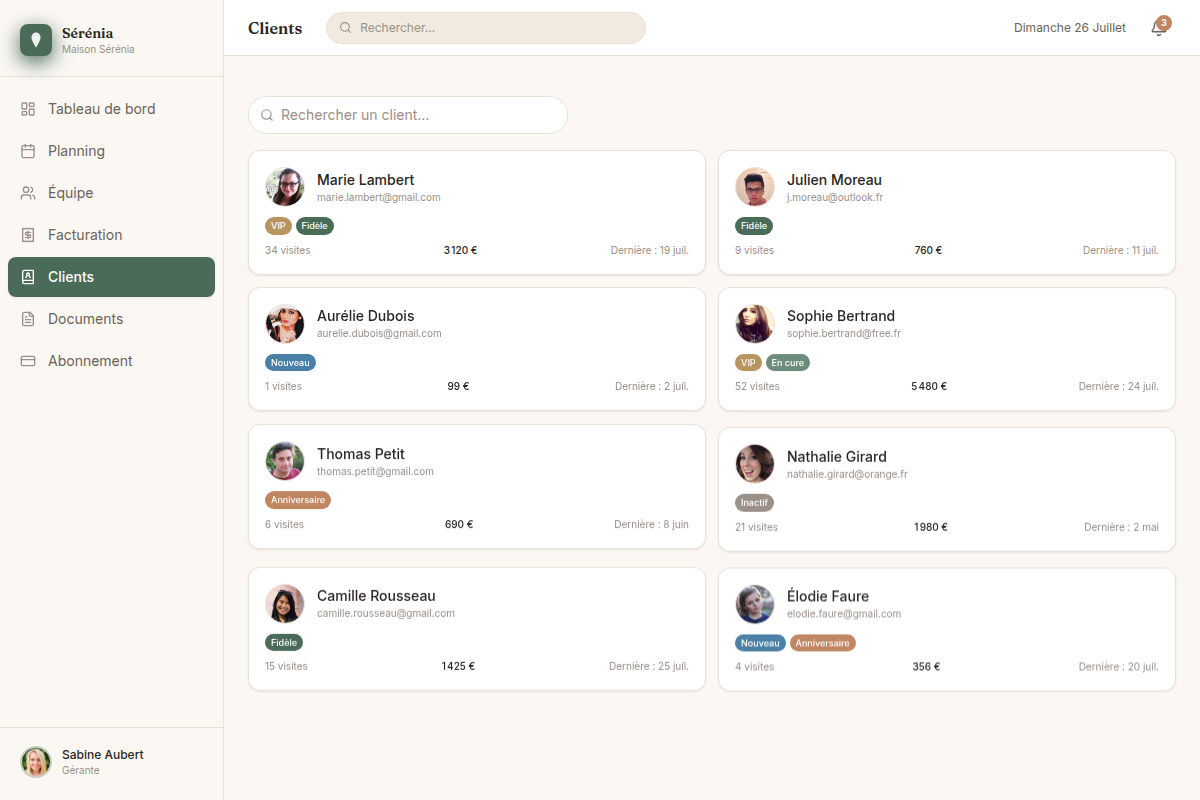 CRM — fiches clients enrichies