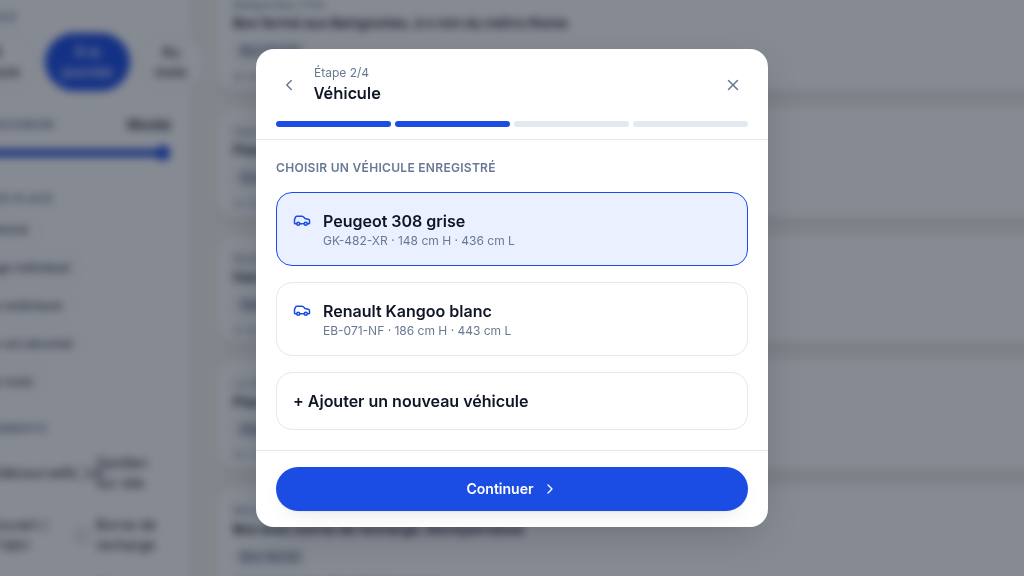 Réservation guidée en 4 étapes