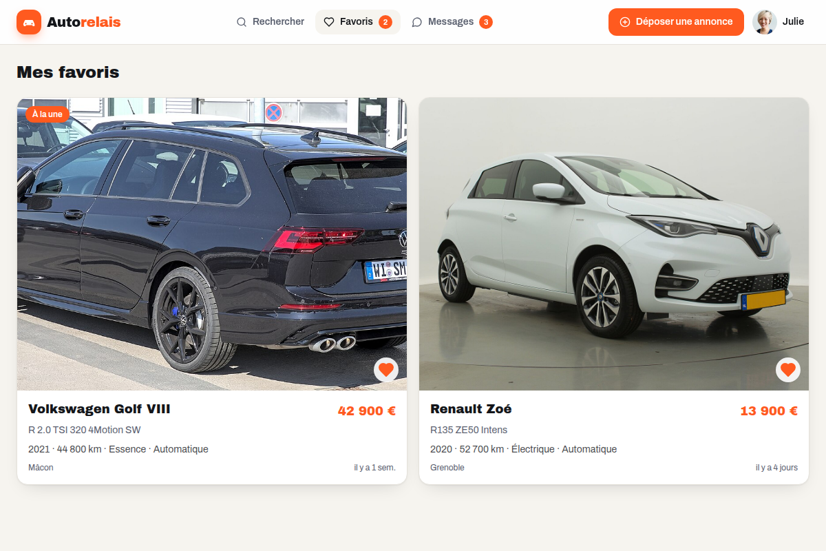 Favoris : les annonces sauvegardées, prêtes à comparer