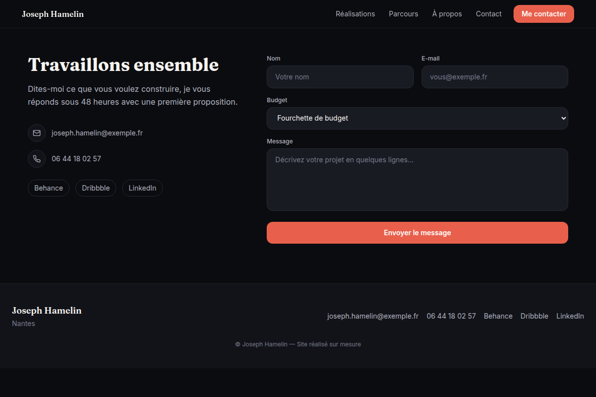 Formulaire de prise de contact
