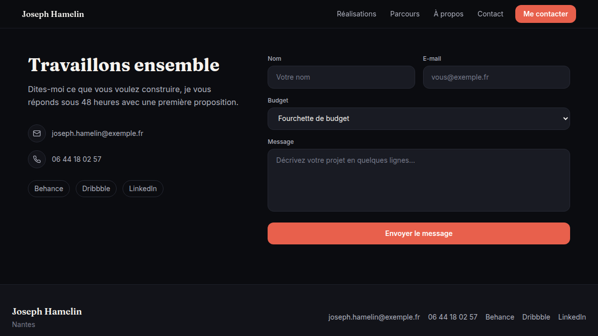 Le formulaire de contact nourrit une vraie messagerie