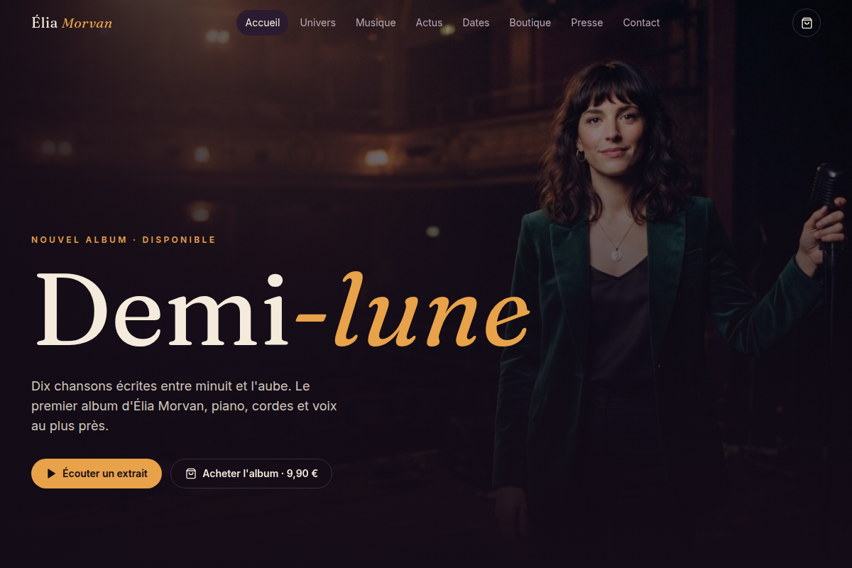 Accueil : dernière sortie et univers