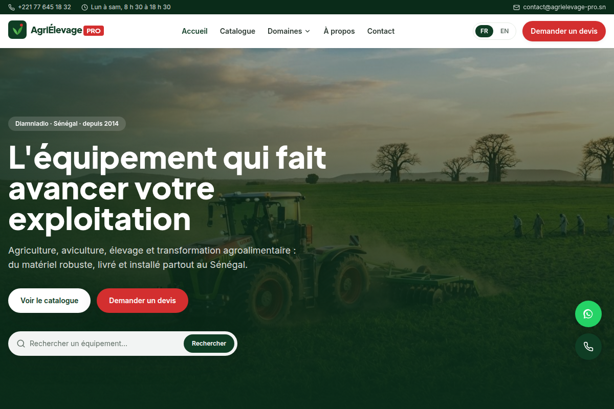 Accueil du site public