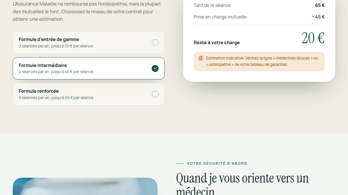 Le reste à charge calculé en direct