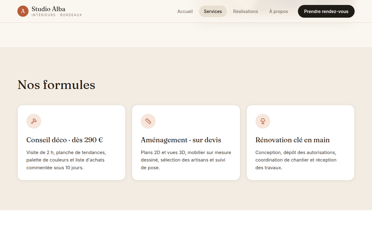 Services : trois formules claires