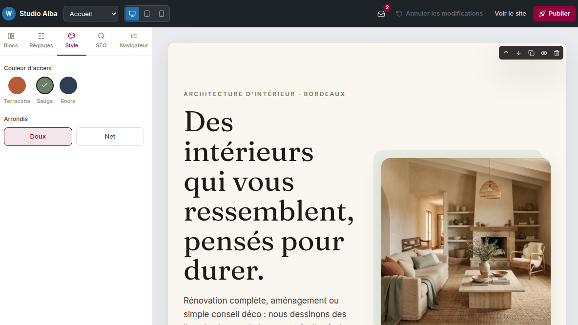 Thème en direct, sans recharger