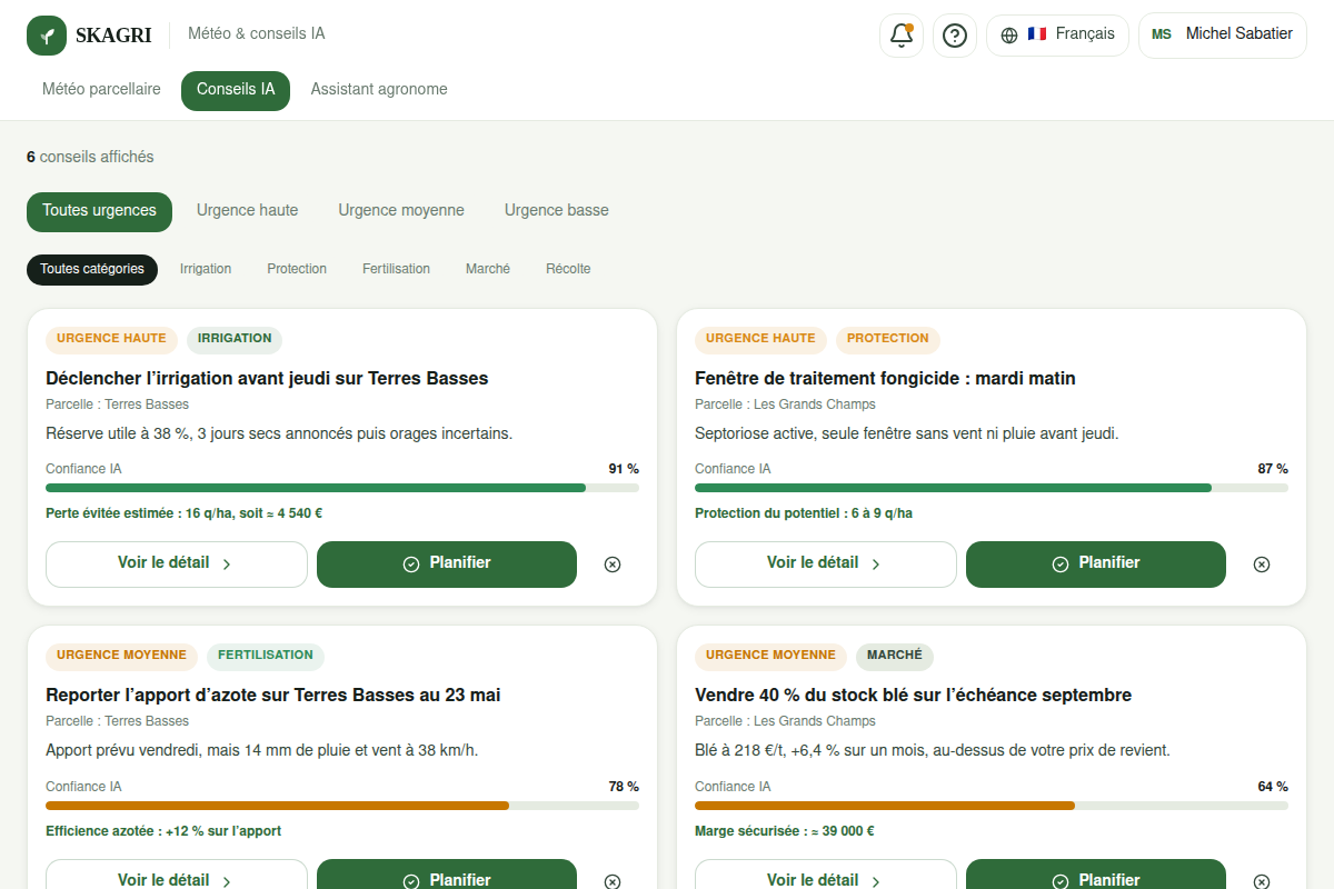 Conseils IA sourcés et chiffrés