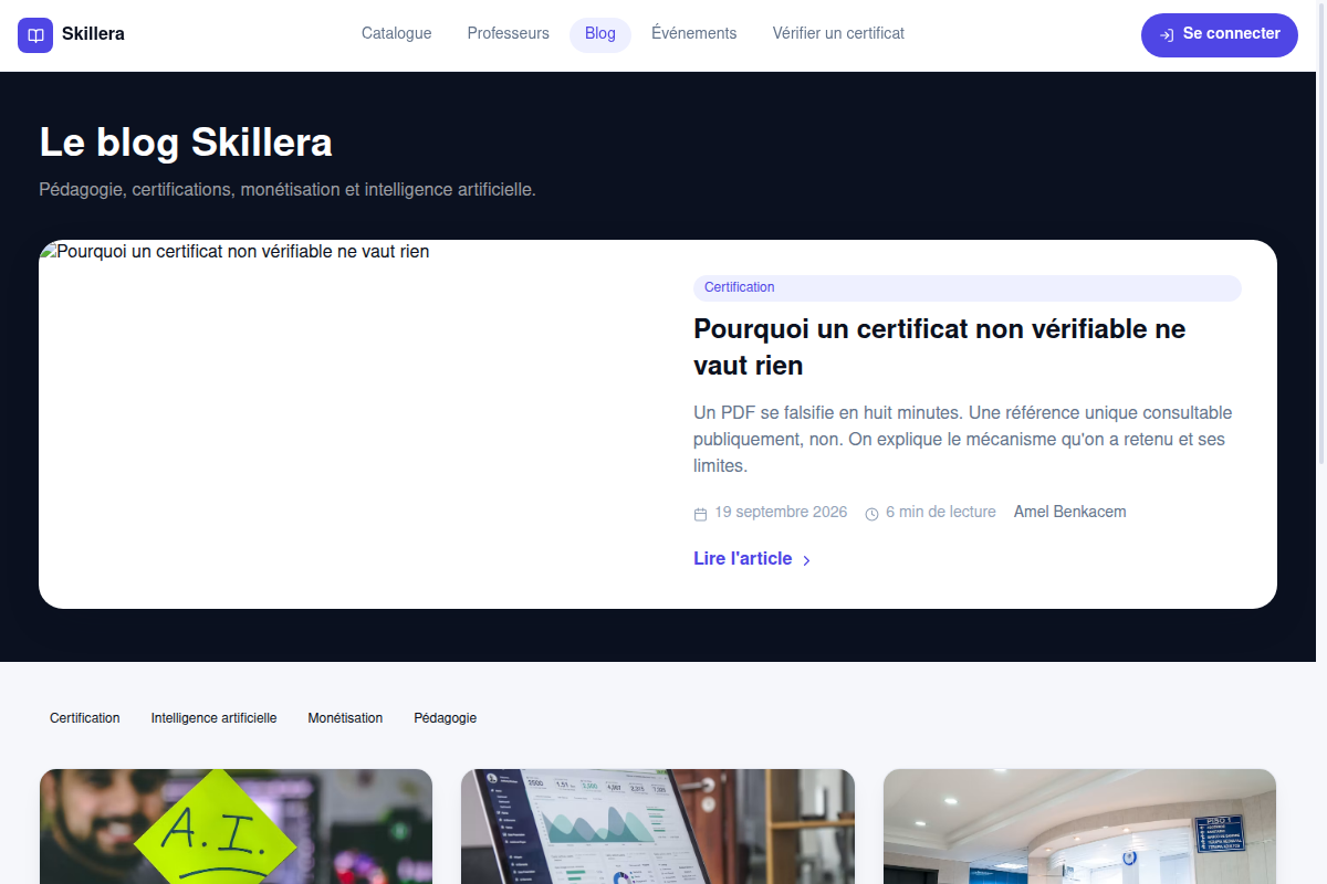 Blog Skillera : articles par thématique