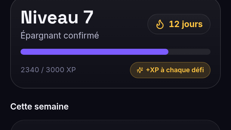 Progression par niveaux et XP