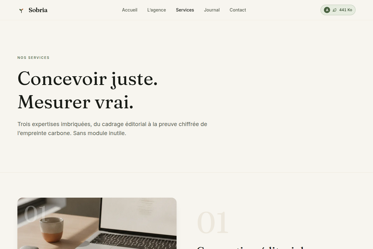 Page des services