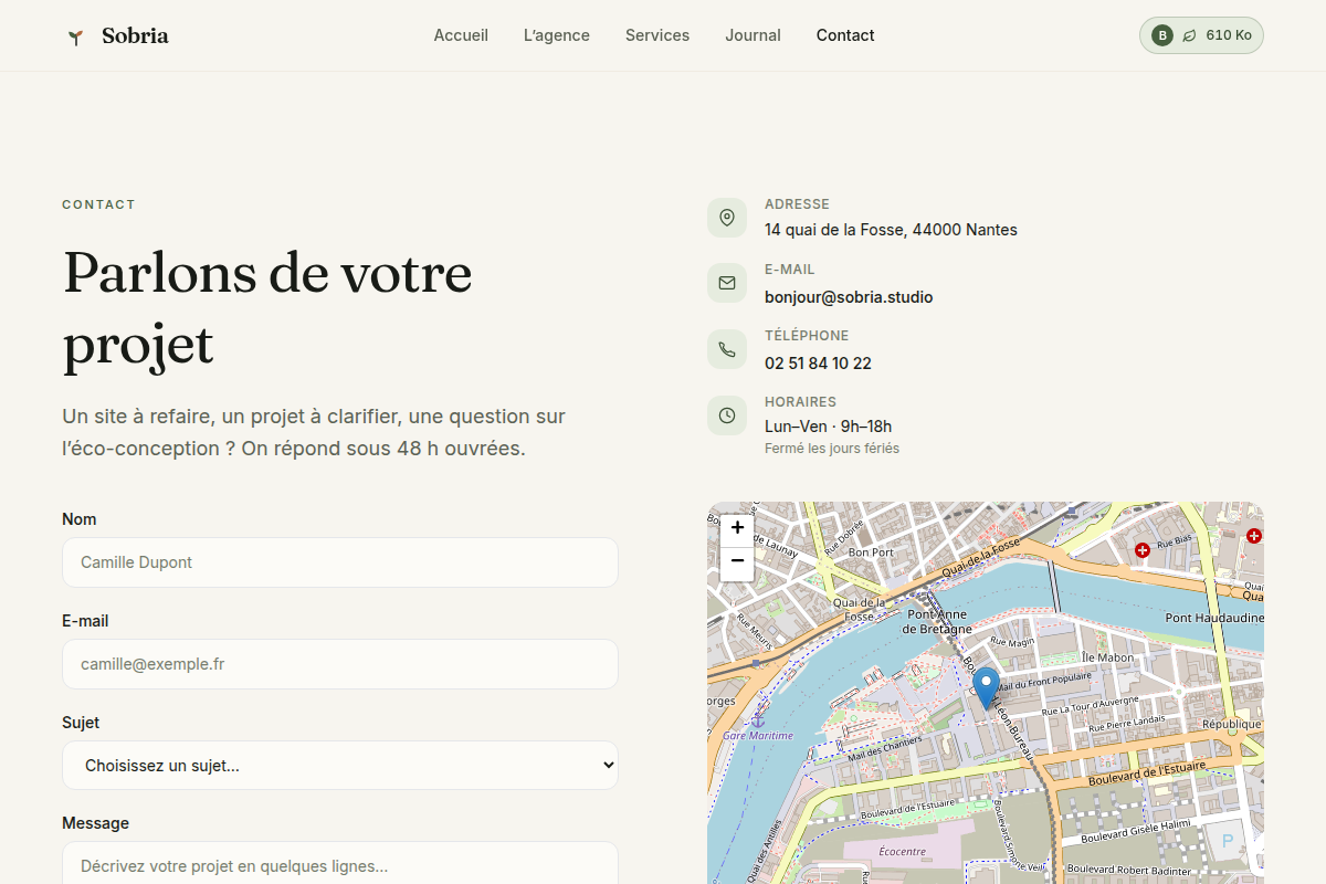 Formulaire de contact