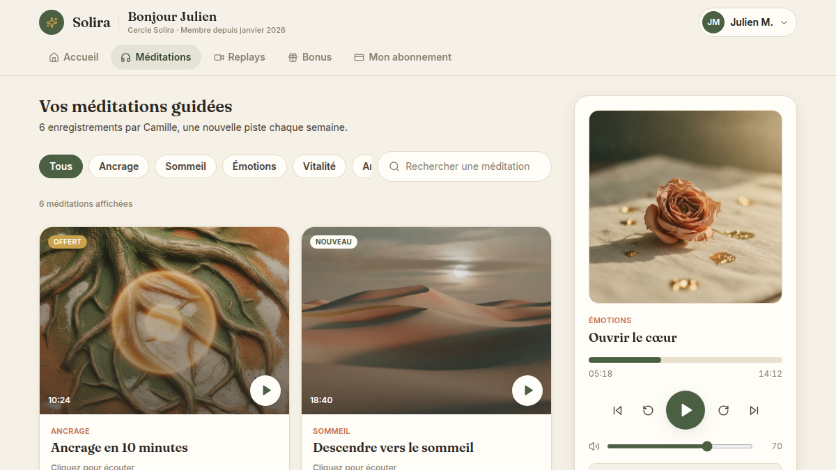 Bibliothèque membre façon plateforme d'abonnement