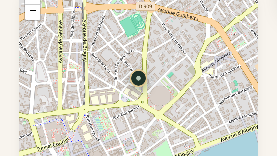 Carte interactive sur la page contact