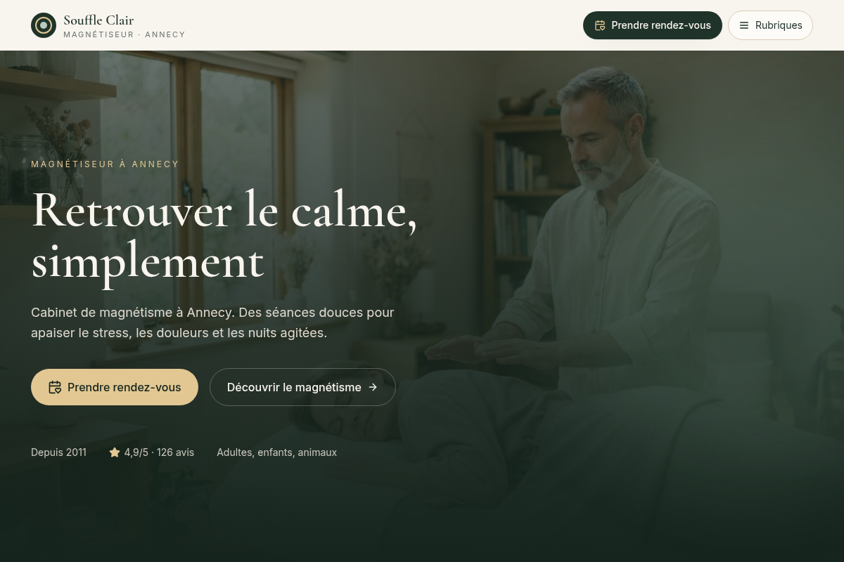 Accueil : cabinet de magnétisme à Annecy