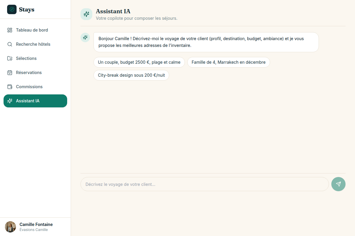 Assistant IA de recommandation de séjours