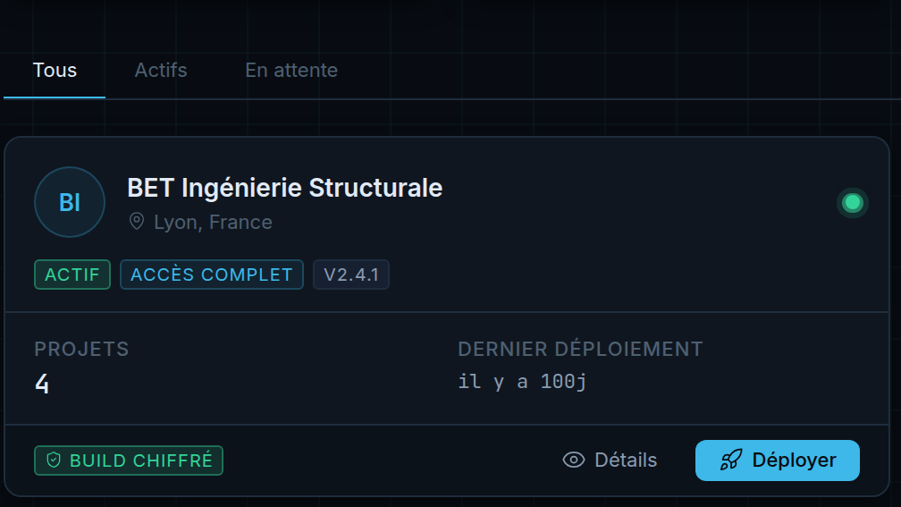 Déploiement chiffré partenaires