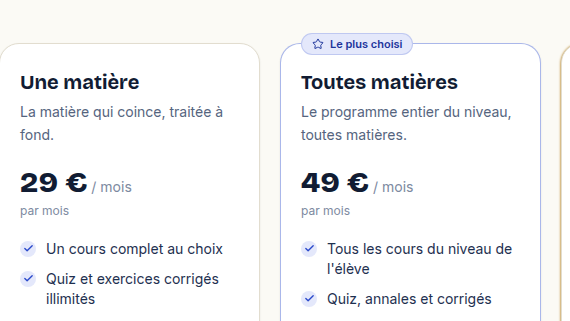 La formule la plus rentable mise en avant