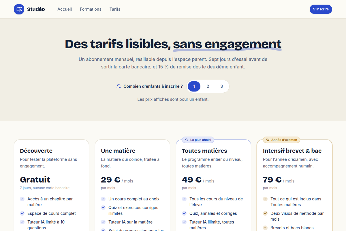 4 formules d'abonnement clairement comparées