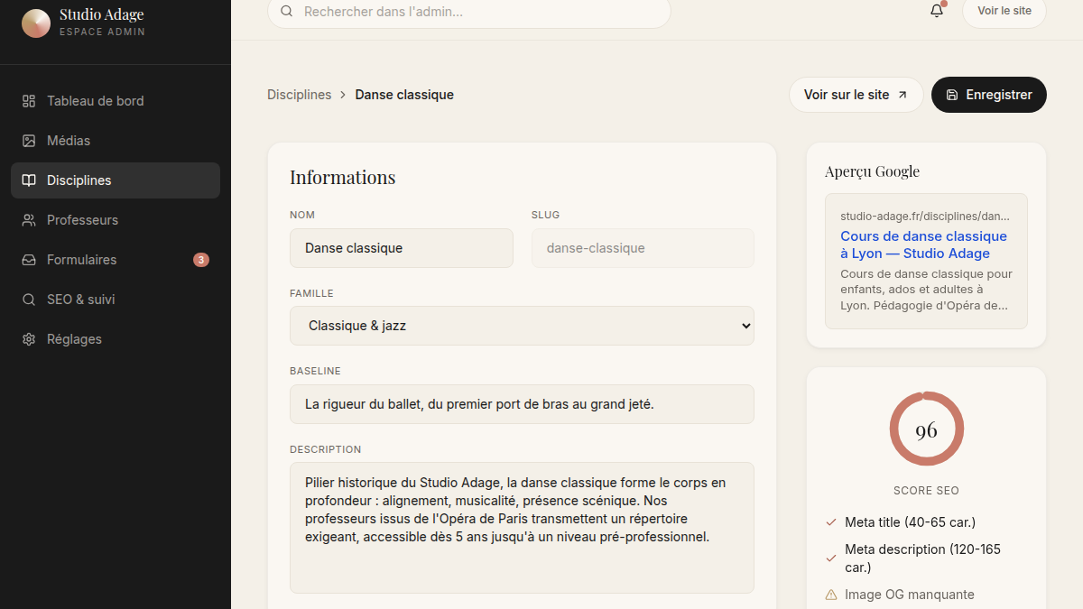 Le SEO éditable fiche par fiche