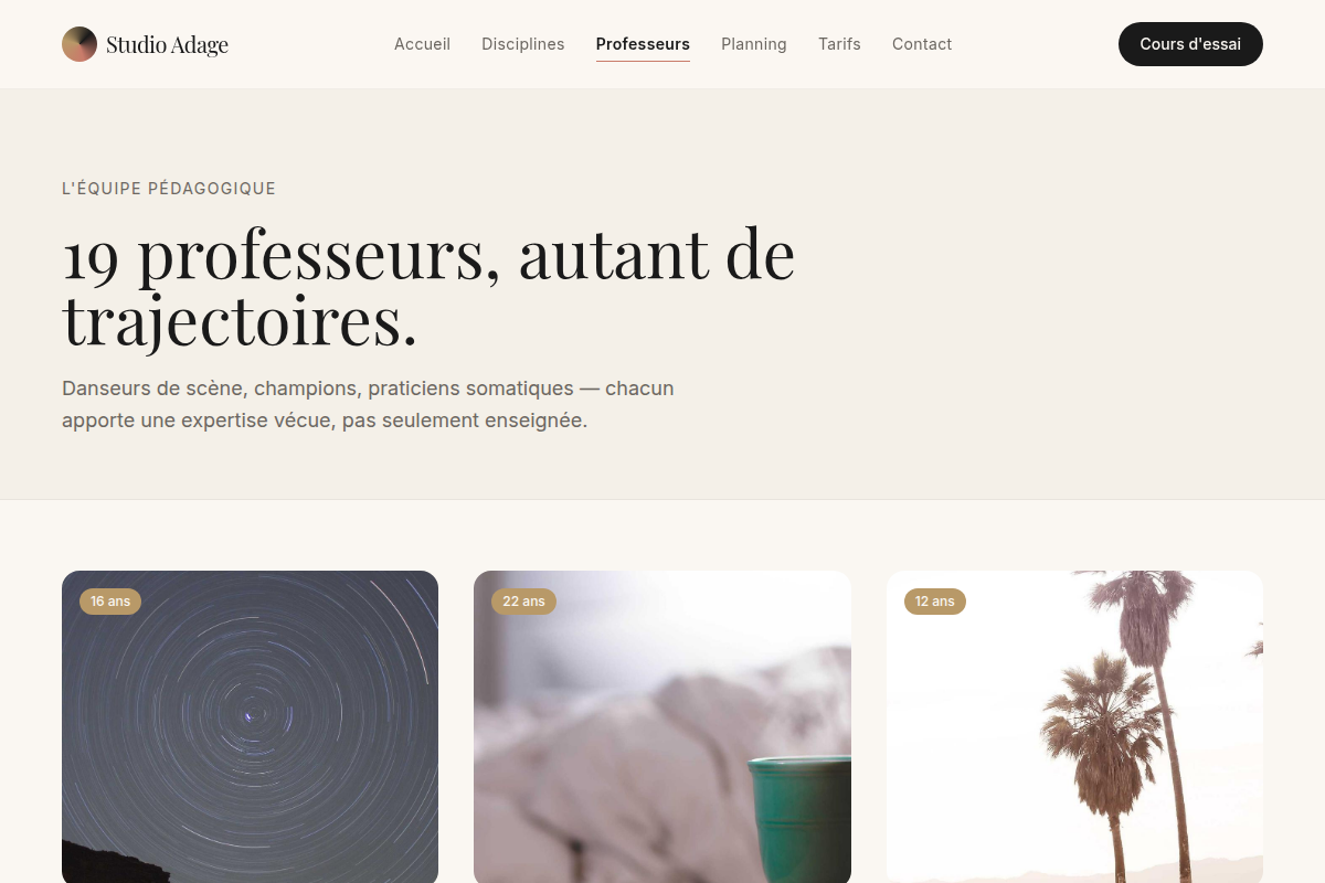 Les 19 professeurs de l'école