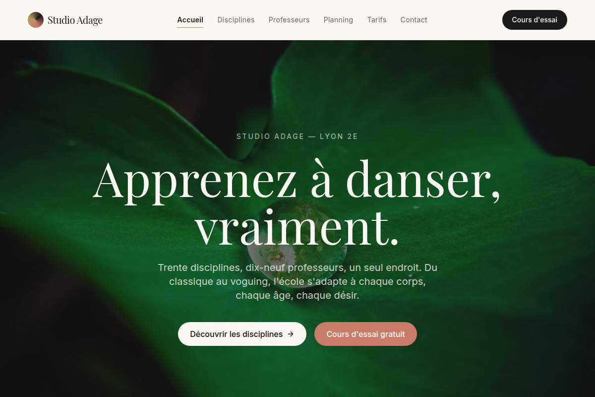 Accueil éditorial — Studio Adage, Lyon 2e