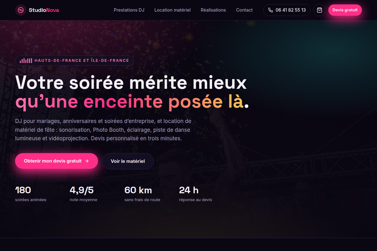Accueil : DJ et location de matériel de fête