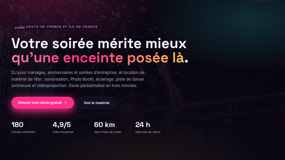 Hero avec double appel à l'action et preuve chiffrée