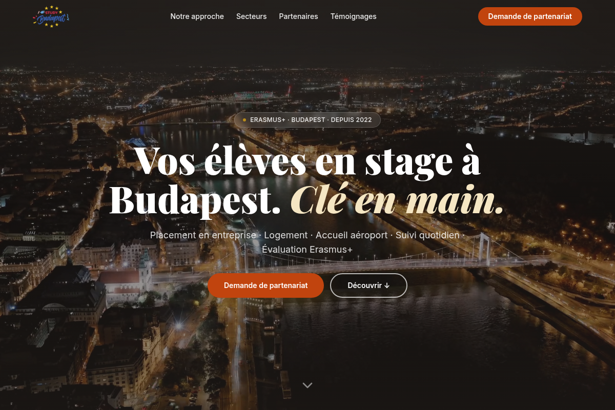 Accueil : vidéo immersive et accroche Erasmus+