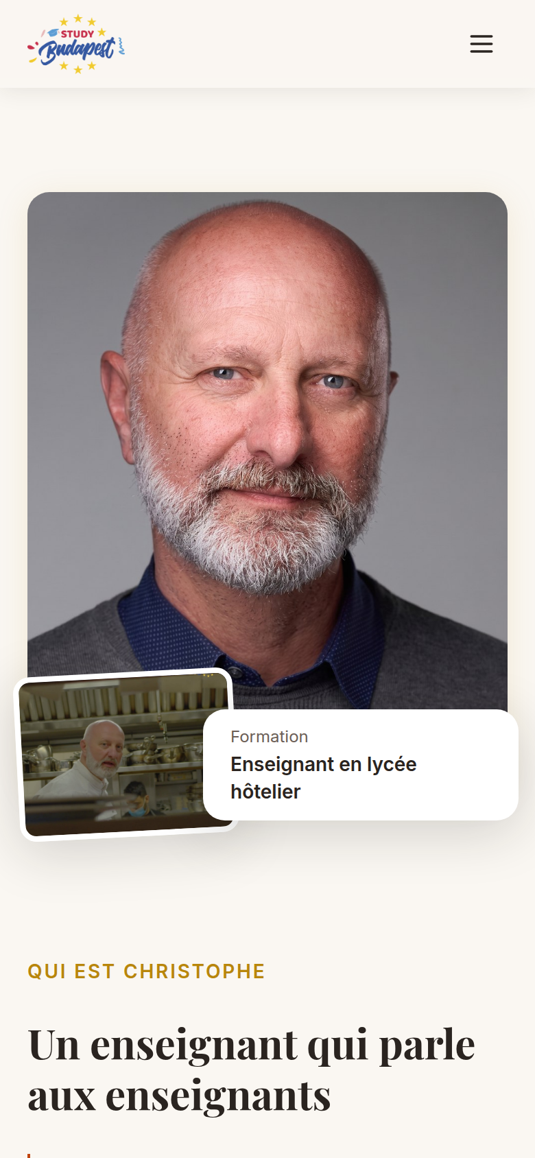 Section fondateur en version mobile