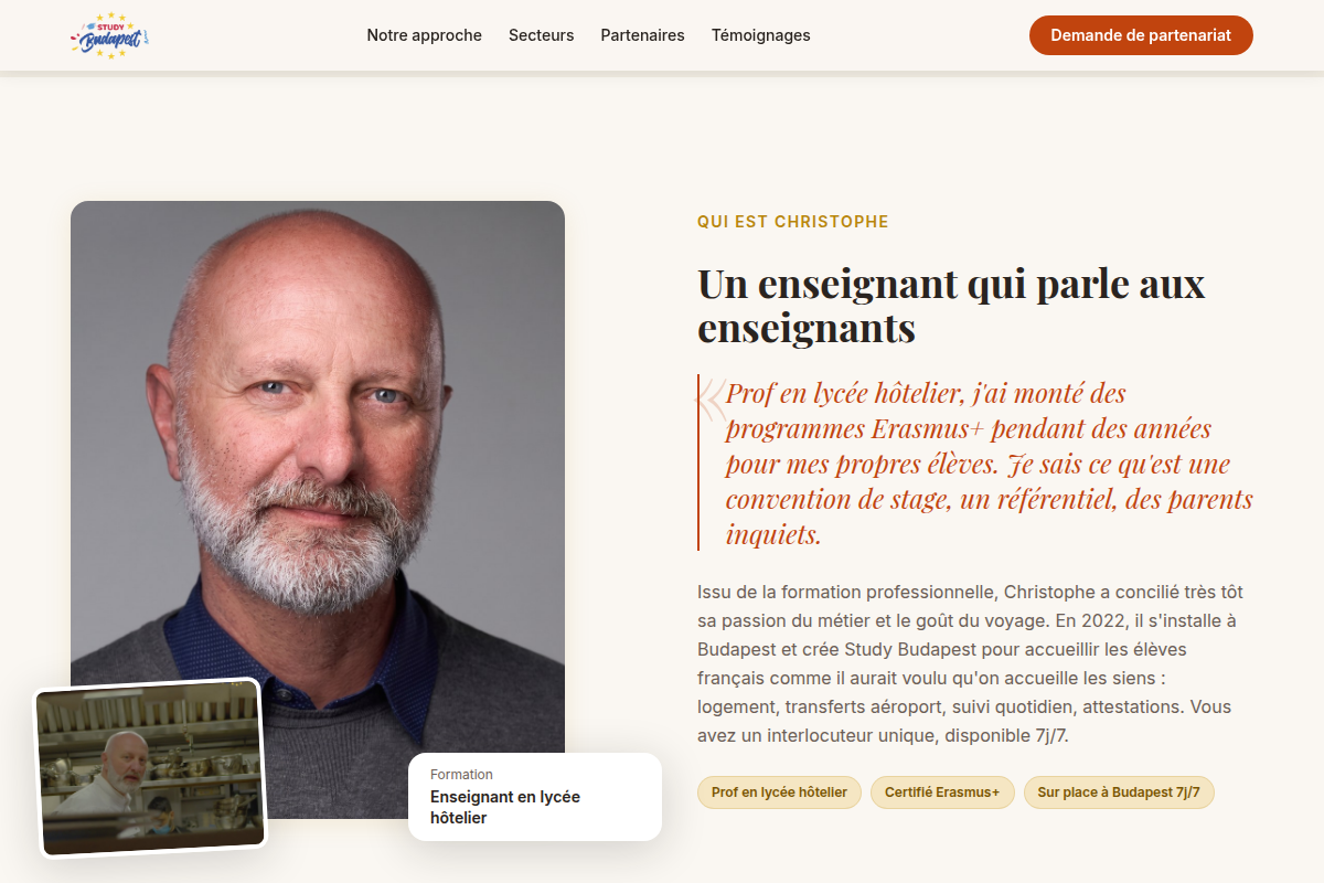Section fondateur : portrait et parcours de Christophe