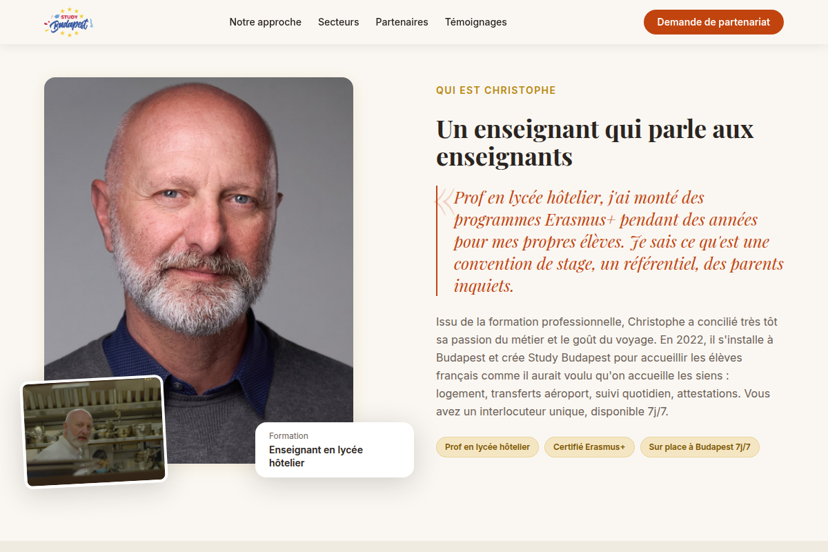 Christophe, enseignant devenu accompagnateur Erasmus+