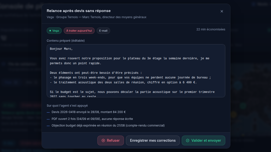 Zéro envoi sans accord humain