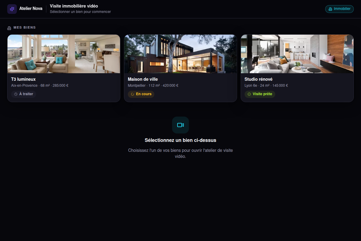 Sélection du bien immobilier à filmer