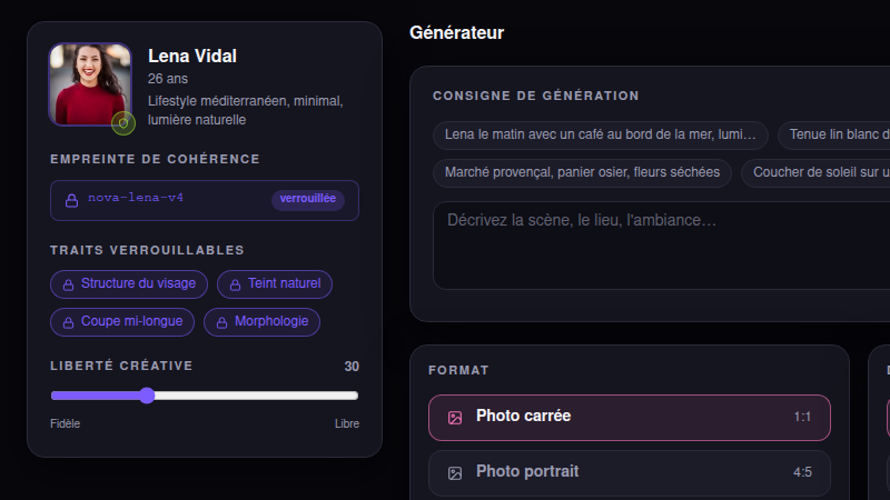 Empreinte de personnage verrouillée