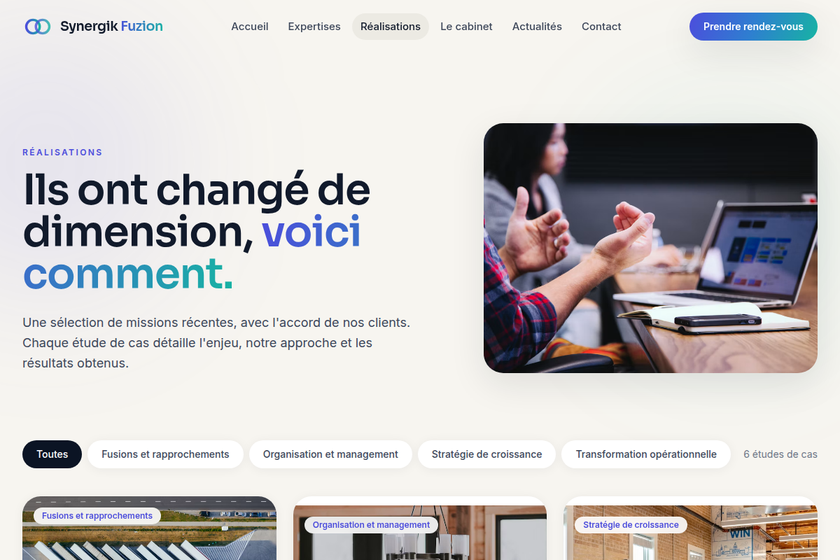Réalisations : études de cas filtrables