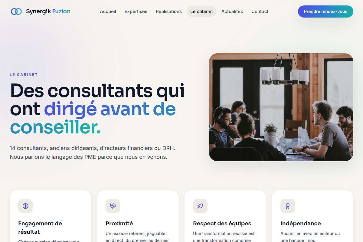 Le cabinet : valeurs et positionnement