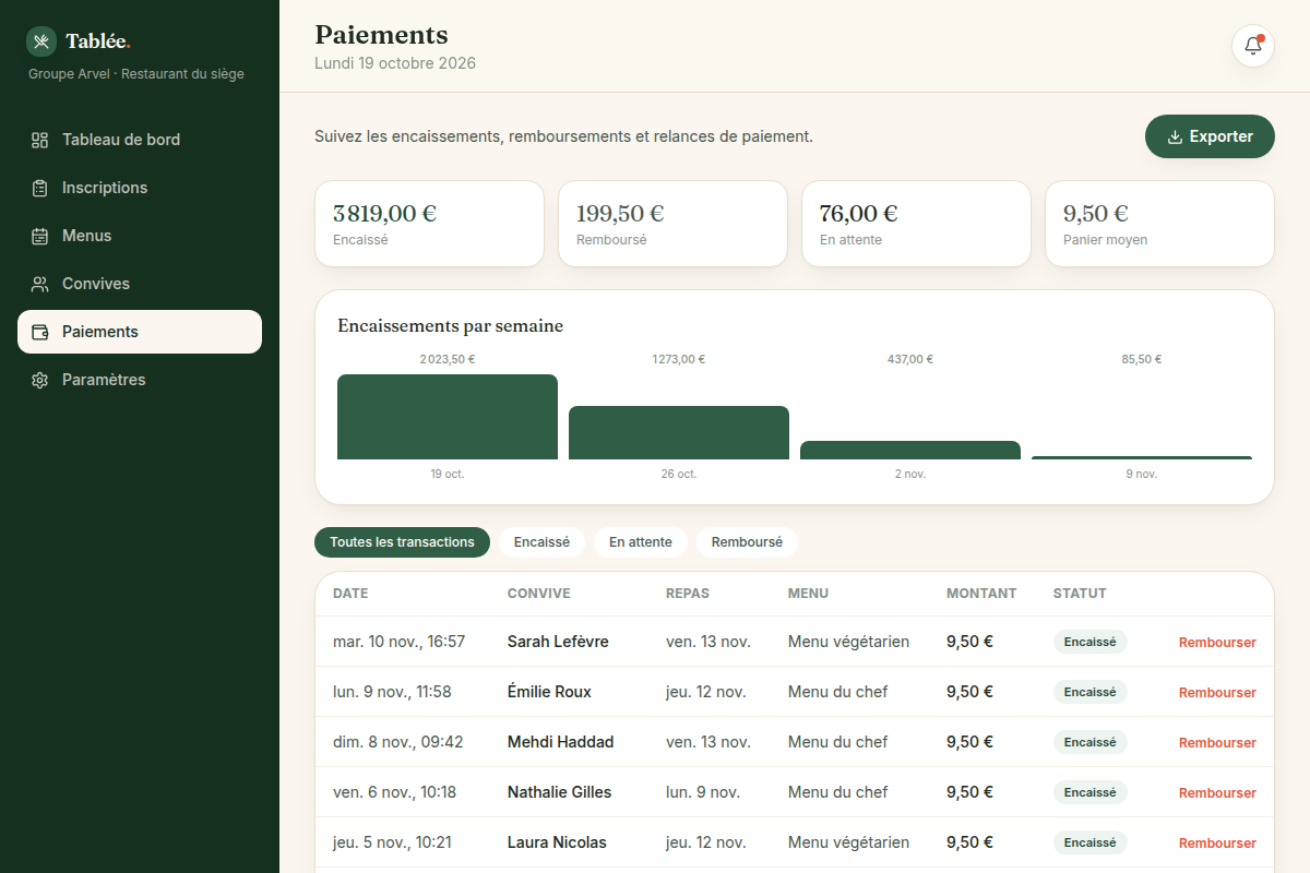 Suivi des paiements et relances
