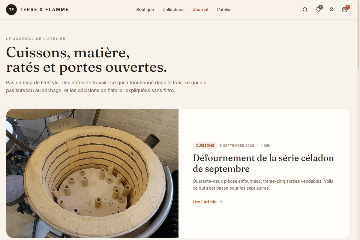 Journal de l'atelier : contenu éditorial