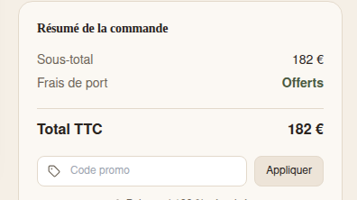 Livraison offerte et code promo en direct