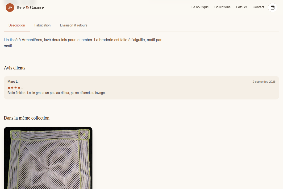 Description, fabrication et avis clients