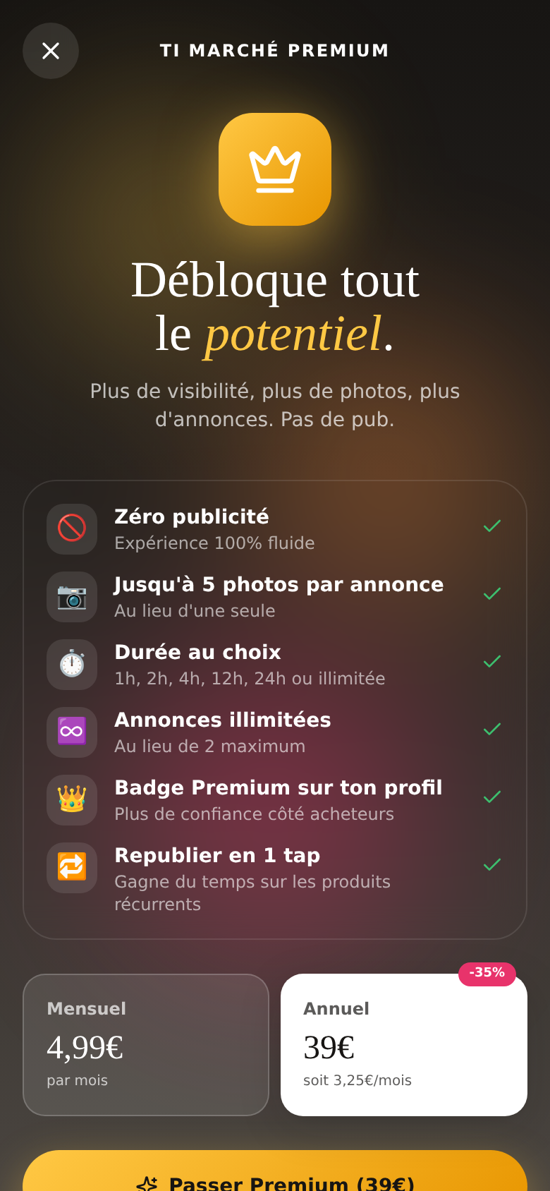 Offre Premium et abonnements