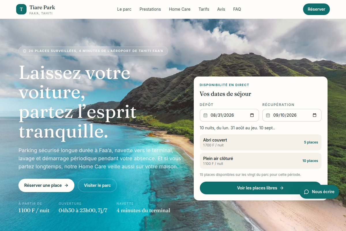 Accueil, recherche de dates en direct