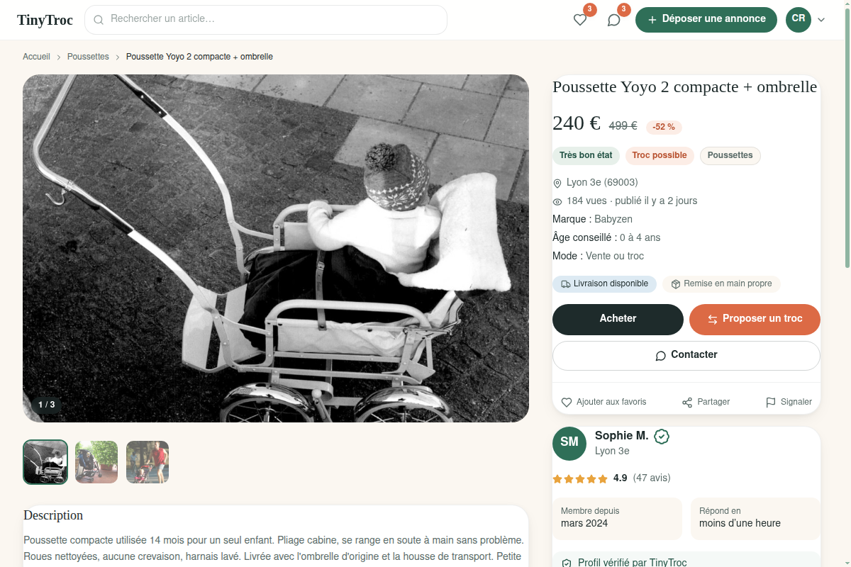 Fiche détaillée d'une annonce