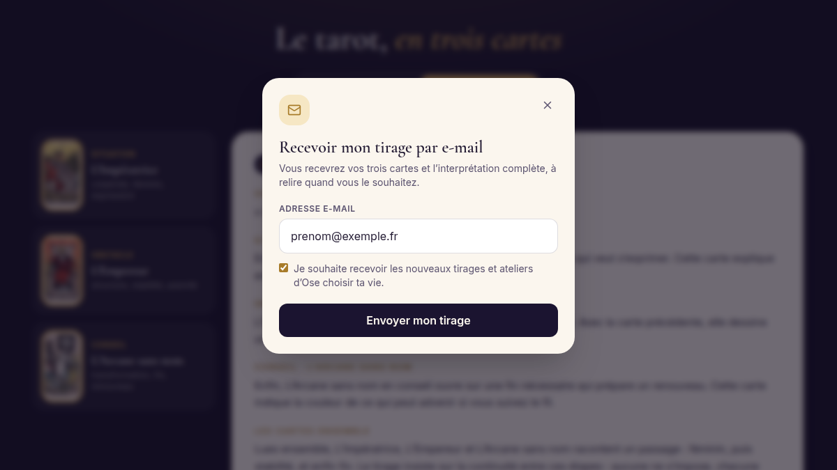 Capture d'e-mail en fin de tirage