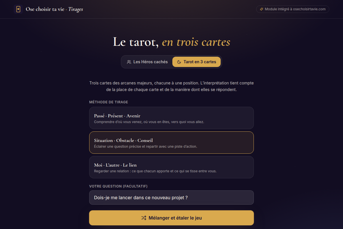 Tarot : choix de la méthode et de la question