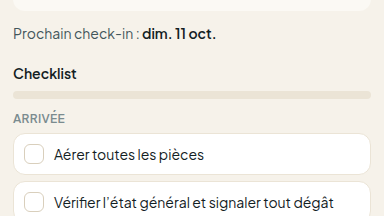 Checklist terrain avec photos de contrôle