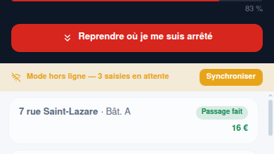 Mode hors ligne avec file d'attente