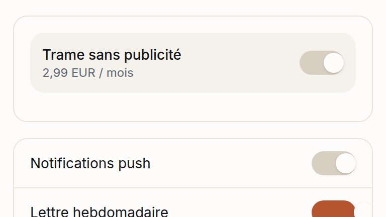 Abonnement sans publicité