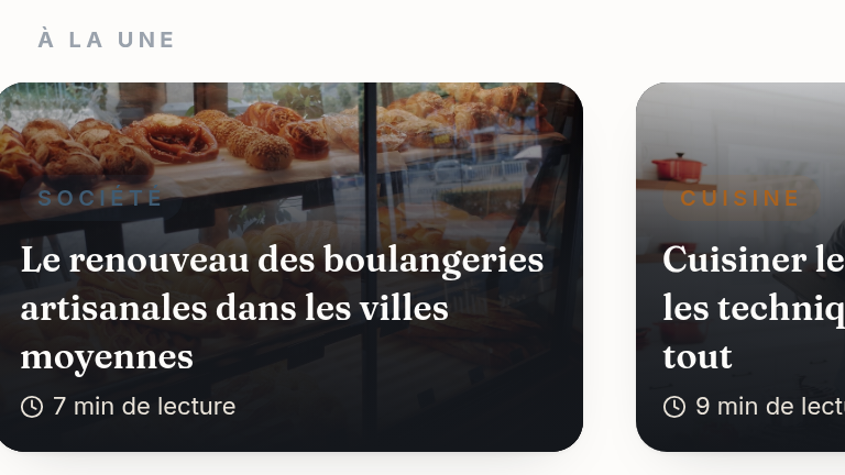 Carrousel éditorial à la une