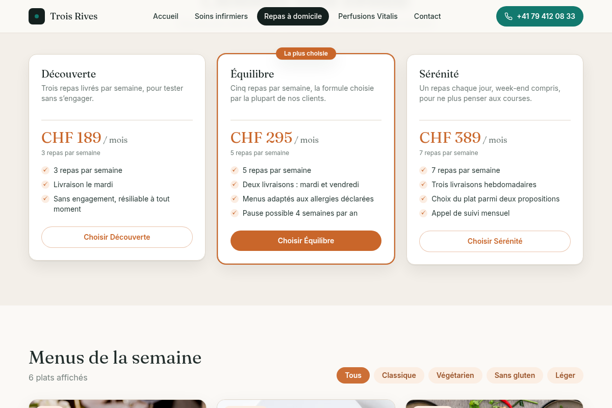 Formules d'abonnement repas
